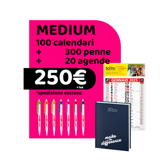 MEDIUM | 100 Calendari + 300 penne + 20 agende