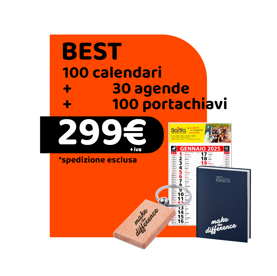 BEST | 100 Calendari + 30 agende + 100 portachiavi